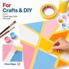 tesa Tessa Yellow Fine Textured Paper, Easy To Tear Paint Spray Mask Packaging Tape, No Residue, DIY Usable, Suitable For Wall Painting, Bookkeeping, Etc - Single Piece - View 9