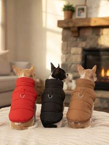 PETSIN 1PC Autumn/Winter Warm Pet Jacket Cat Dog Universal Pets Coat Outdoor Windproof Apparel Sweater For Cat Dog Suitable For Medium & Small Dogs - Multicolor - View 6
