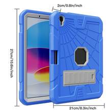 1件 Stock Case 相容 iPad Air4/5 2020/2022 (10.9 吋) Air 5 Gen 10.9 吋 2022 Air 5 Gen 10.9 吋 重型軍規防摔保護殼 10.9 吋 11 吋 內建支架 iPad Air 4 10.9 吋 Air4/5 10.9 吋平板保護殼 - 天藍+白 - 查看 4