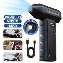 High Power Wireless Air Duster, Personal Cooling Fan With 2600mAh Rechargeable Battery, 6 Adjustable Speeds, Suitable For Keyboard, Computer, Car And Home Cleaning - Mini - View 2