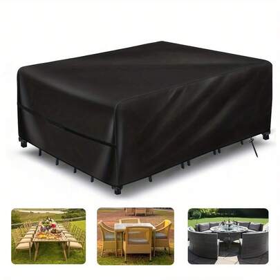 420D Outdoor Patio Furniture Cover, UV Resistant, With Drawstring And Tie-Down Straps, Suitable For Rectangular/Square Tables, Chairs, Sofas, Garden Patio And Balcony