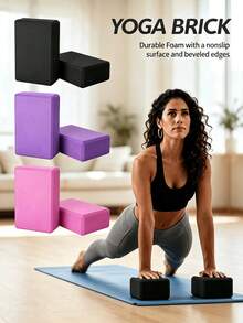 2pcs/Set Home Yoga Practice Auxiliary Bricks EVA Odorless Dance Shoulder Opening Stretching Balance Training Foam Bricks - Multicolor - View 2