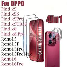 Compatible With OPPO Find X9 /X9S /X9 Pro/X9 Ultra / Find X8/ X8 Pro / Reno 15F /Reno 15/Reno 15 Pro /Reno15 Pro Max/RENO16 /REN0 16 F/Reno 16 PRO Tempered Glass Screen Protector, High Definition, Supports Fingerprint Unlock, Transparent Screen Protector, 3D High Definition Camera Lens Protector, Curved High Definition Transparent Tempered Glass Film - Clear - View 1