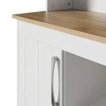 Kitchen Buffet Buffet Cabinet With Attachment 175 Cm, Kitchen Cabinet With Glass Doors, Wine Rack And Hook Rack, Large China Cabinet, Pantry Cabinet, Kitchen Cabinet For Kitchen, Dining Room, Living Room, 106 X 39 X 175 Cm - White - View 10