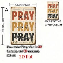 1pc Vintage Letter "PRAY" Metal Sign, Religious Theme, Perfect For Living Room, Bedroom, Kitchen, Dining Room, Office Wall Art Decor, Christmas Decoration, 2D - 1PC - View 11