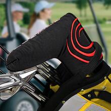 1 Buah Sarung Kepala Putter Golf Blade, Sarung Pelindung Putter Hitam dengan Bordir Lengkung Merah, Lapisan Dalam Lembut, Aksesori Golf - MultiWarna - View 8