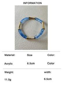 1 pieza/Pulsera de estilo bohemio con articulación de bambú acrílico dopamina, adecuada para mujeres con atuendo Y2K, regalo de joyería de estilo callejero - Multicolor - Ver 19