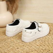 Thick Sole Slip-On Casual Loafers - White - View 4