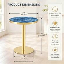 Dining Table Blue Made Of Wood For Kitchen And Dining Room - 藍色 - 查看 3