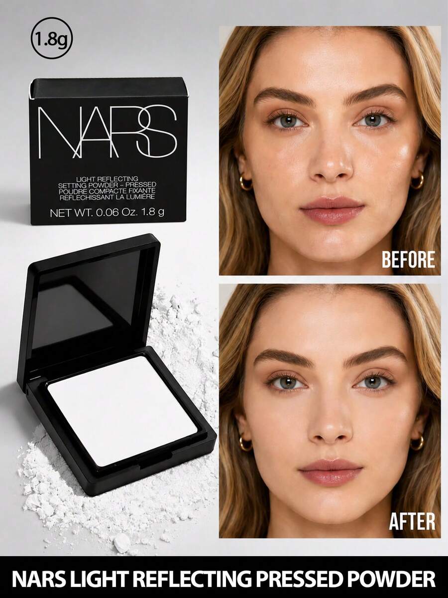 NARS Luminous Pressed Powder 1.8g/3g Ukuran Sampel Warna Transparan Bedak Pengatur Riasan Halus Lembut Melembutkan Pori-pori Mengontrol Minyak Riasan Tahan Lama Pemakaian Sehari-hari & Perjalanan Sampel Portabel - 1,8g - View 1