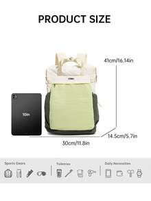 Myco Colorblock Casual Nylon Women's Backpack, Multifunctional Commuter Daily Bag, Multi-Pocket Lightweight Travel Bag, Large Capacity Minimalist Student School Bag - Multicolor - View 9