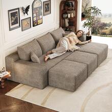 Sofa Camel 5 Seat Made Of Fabric For Living Room And Lounge - 駱駝色 5 座 - 查看 1