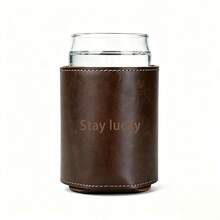 Customized Leather Cup Sleeve, Personalized Pattern, Fashionable Personalized Cup Sleeve, Protect Your Water Bottle, Premium Leather Material, Multiple Color Options, Personalized Custom Letters - Multicolor - View 10