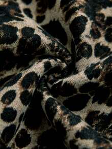 Babyflicka leopardmönstrad hoodie, söt och bekväm ytterklädsel & innerlager, mångsidig topp för höst/vinter - Brun - Visa 6
