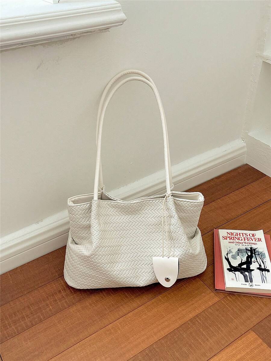 New Women's Large Capacity Casual Commuter Shoulder Bag Lightweight Minimalist Handbag Fashionable Versatile Tote Bag - White - View 1