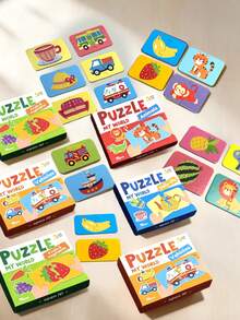 16pcs Animal Puzzle, Colorful Matching Toy, Preschool Education Puzzle, Portable Cognitive Development Game, Children's Birthday Gift - Multicolor - View 6