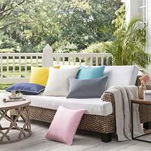 Phantoscope Pack of 2 Outdoor Waterproof Throw Pillow Covers Decorative Square Outdoor Pillows Cushion Case Patio Pillows for Couch Tent Sunbrella 20''x20'', Dark Blue - Multicolor - Ver 8