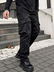 Men's Lightweight Casual Fashion Long Pants Outdoor Sports Multi-Pocket Cargo Pants - Black - View 1