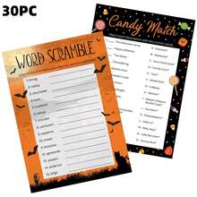 30Pcs-5pcs Halloween Word Search Game Card Set Halloween Party Game 30 Players Home Classroom Activities Fall Carnival Party Supplies - View 18