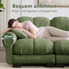 Sofa Green Made Of Chenille For Living Room And Lounge - 綠色 2 人座 - 查看 6