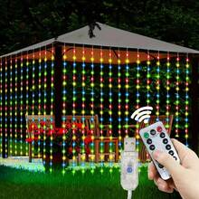 LED Curtain String Lights, USB Powered Fairy Lights Garland. 8 Lighting Modes With Remote Control (Batteries Not Included), Suitable For Home Bedroom Window Wall Stage. Romantic Proposal Confession, Birthday Party, Wedding Celebration Background Atmosphere Decoration Hanging String Lights, Valentine's Day Halloween Christmas Holiday Decoration - USB Plug Curtain Light - View 23