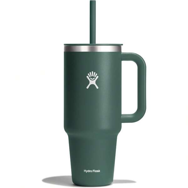 Hydro Flask 40 Oz Travel Tumbler With Handle, Lid And Straw - Insulated Stainless Steel In 40 Oz Fir Variant 1