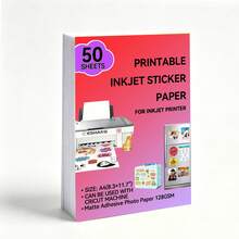 ESHANG 128GSM Matte Printable Inkjet Sticker Photo Paper,A4 50 Sheets Papers For Handmade DIY, Product Labels, Cup Decorative, Back To School - 50 Sheets - View 8