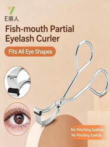 1pc Partial Eyelash Curler Segmented Eyelash Curling Tool Portable Eyelash Curler For Touch-Up And Shaping - Silver - View 1