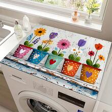 (Hot !!) 1pc Colorful Floral Pattern, 2D Printed Flat Stove Mat, Rubber Non-Slip Heat-Resistant Stove Cover Pad, Suitable For Induction Cooktop, Glass Stove, Multi-Functional Scratch-Resistant Mat, Best Choice For Oven, Washing Machine, Dryer, Kitchen Decor - Multicolor - View 14