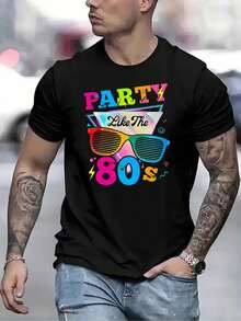 Herren-T-Shirt Mit Retro-Party-Print - Buntes Design Mit Modischen Brillen Im "Wie In Den 80ern" - 樣式1 - 查看 7