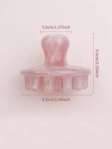 INYUSUN 1pc Resin Material Large Round Head Massage Comb, Portable Practical Scalp Relaxing Tool - Baby Pink - View 10