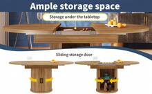 Extendable Dining Table Brown Made Of Wood For Dining Room And Kitchen - 胡桃木 - 查看 1