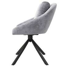 Grey Velvet Dining Chair Rotating Modern Seat For Kitchen And Dining Room - Grey - View 9