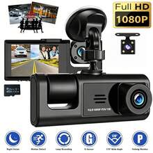 Kamera Dasbor Mobil Tiga Lensa Full HD 1080P, Sudut Pandang Lebar 170° Depan Dalam Belakang Tiga Lensa dengan Penglihatan Malam, Sensor G, Perekaman Berulang, Deteksi Gerakan, Monitor Parkir, Dilengkapi Kartu SD 32GB. - A - View 8
