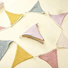 1pc Holiday Triangle Bunting Banner, Polyester Fabric, Reusable, Multicolor Triangle Flag Rope, Suitable For Various Holiday Indoor And Outdoor Bohemian Style Decoration, Birthday Party Supplies, Wedding Bridal Shower - A Triangle - View 3