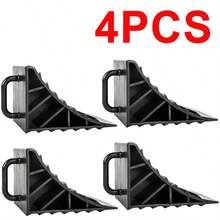 4Pcs Heavy Duty Solid Rubber Wheel Chocks Tire Stoppers For Truck RV Trailer Car - 4Pcs - View 1