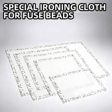 Perler Beads Baking Mat With Edging, Ironing Cloth For Melt Beads, Thick And Thin Texture Options, Suitable For Melt Beads And DIY Handicraft Activities, Reusable Ironing Sheet, Heat-Resistant Ironing Mat For Perler Beads, High Temperature Resistant, Exquisite Edged Ironing Cloth, Perler Beads Ironing Tool, Bead Handicraft Accessory, Suitable For Handicraft Enthusiasts - Multicolor - View 2