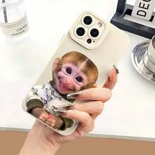 Protect Your Phone Soft Couple Phone Case With Creative Cute Monkey Treasure Pattern UV Printing For IPhone 17 17Air 17 Pro Max 16 15 11 12 13 14 Pro Max XR X/ XS 7 8 Plus 16E, Lightweight And Durable, Stylish Appearance, High-Quality Gift, Stylish - Black - View 6