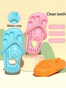1pc Wavy Textured Slipper Dog Chew Toy, Soft & Durable, Relieves Teething Discomfort, Cleans Teeth, Interactive Boredom Relief Toy For Small & Medium Dogs, Home & Yard Use, Spring/Summer Travel Essential, Pet Birthday Gift - Multicolor - View 4