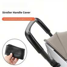 Stroller Handle Cover, Faux Leather Protective Sleeve, Foldable, Washable, Zipper Design, Universal Fit For Strollers - Multicolor - View 4