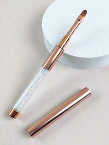 1 Peça Peça Caneta de Esmalte de Unha em Gel com Cabo de Metal em Ouro Rosado e Diamante Branco, Caneta de Gel UV, Pincel de Arte de Unha Acrílica, Pincel de Modelo, Pincel de Dupla Ponta, Pincel de Textura, Pincel de Esmalte de Unha em Gel UV. Adequado para Salões de Unhas e Uso Doméstico. Fácil de Armazenar, Ideal para Iniciantes, Oferecendo Múltiplas Opções DIY. - Multicolorido - Visão 2