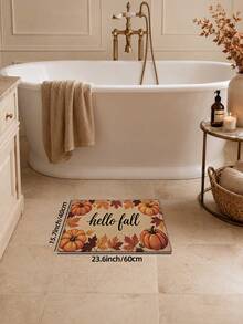 DAJIANG 1PC Autumn Harvest Welcome Doormat, Pumpkin Harvest Minimalist Area Rug, Cashmere Material, Thermal Lined, Thickened, Cute Cartoon, Comfortable Soft Casual Style, Machine Washable, Suitable For Kitchen, Bathroom, Dining Room, Hallway, Party, Gathering, New Year, All Seasons, Autumn Yard Decor, Autumn Home Decor, Room Decor, Festival Decor Room - Multicolor - View 13