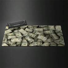 1pc Cool Dollar Mouse Pad Long Non-Slip Many Banknotes Desk Pad Office Gameing Table Mat Back To School, Creative Mousepad For Office Gaming Working - View 5