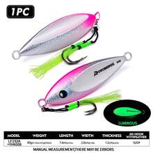 PRO BEROS PROBEROS 5 buah Umpan Pancing Logam Tenggelam Lambat 40-100g Umpan Tenggelam Lambat Bercahaya dengan Mata Ganda Realistis 3D Alat Pancing Air Asin Tenggelam Cepat - warna A (Dengan Kait Bantu Ganda) - View 13