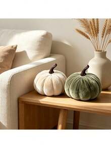 Artificial Pumpkin Thanksgiving Halloween Autumn Colorful Pumpkin Decor Props Velvet Pumpkin - Multicolor - View 3