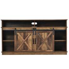 Tv Stand Brown Made Of Wood For Living Room - 棕色 - 查看 11