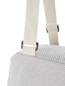 1pc Mini Cute Solid Color Corduroy Backpack, Suitable For Girls, Travel, Vacation, Holiday Gift - Grey - View 8
