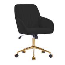 Adjustable Office Chair - Adjustable Black Velvet - Black - View 6