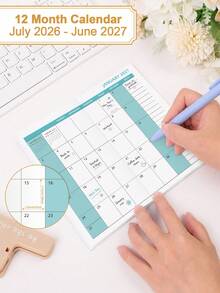 1本 2026年7月-2028年6月 A5 (5.7" X 8") 週計畫與月計畫本，時間視覺化，每日行程日記，月度學年筆記本，提升工作效率，返校與辦公用品，桌面配件，聖誕禮物 - 彩色 - 查看 9