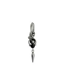 Punk Spiked Pearl Earrings, Asymmetric Beaded Pendant Earrings, Y2K Gothic Cool Metal Jewelry, Women's Street Style - Silver - View 5